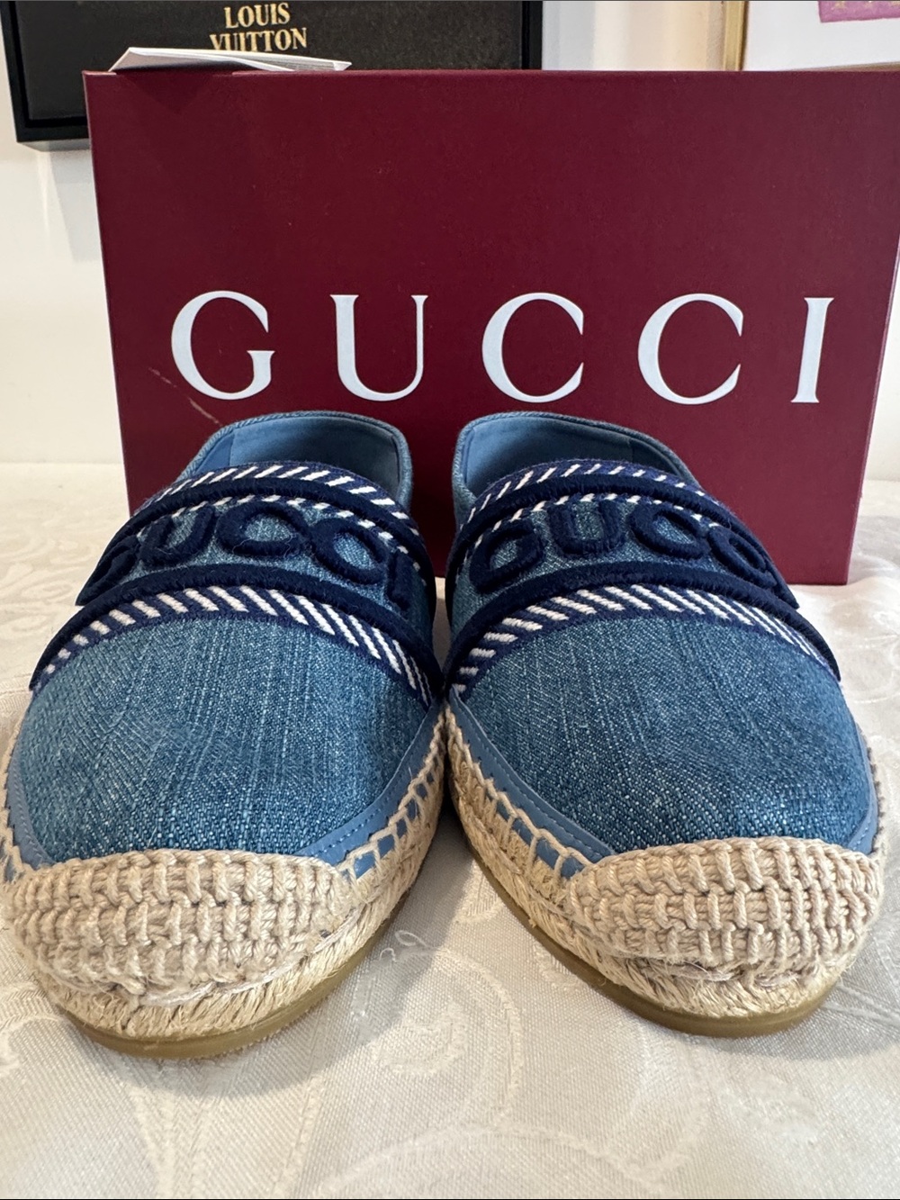 Gucci Denim Espadrille Flats. Size 38.5. - Picture 7 of 15